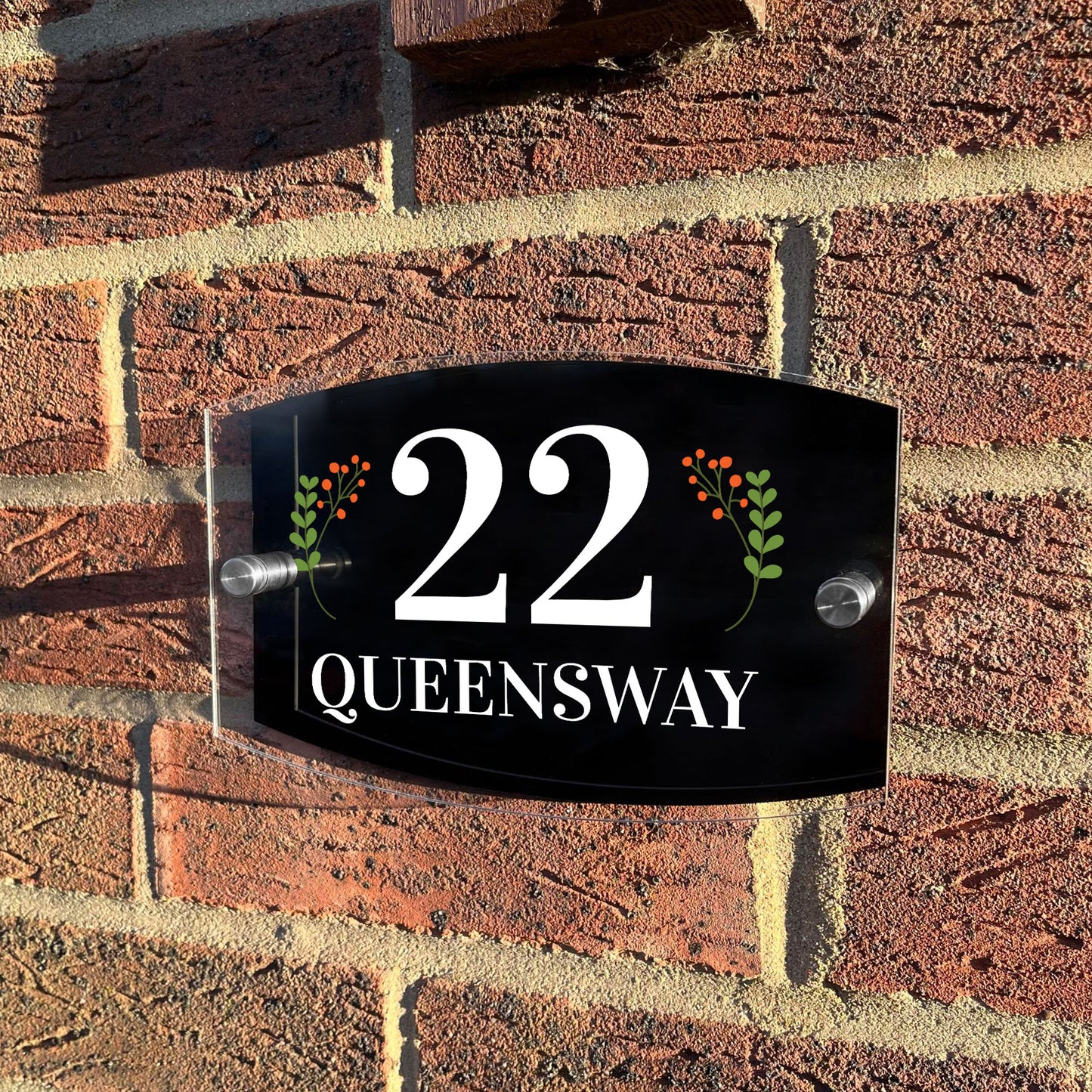 Personalised House Door Sign Number Acrylic & Aluminium House