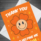 Cute Thank You For Helping Me Grow Card For Teacher Assistant