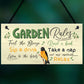 Garden Rules Sign Relax Feel the Breeze Take a Nap Pretty Sign