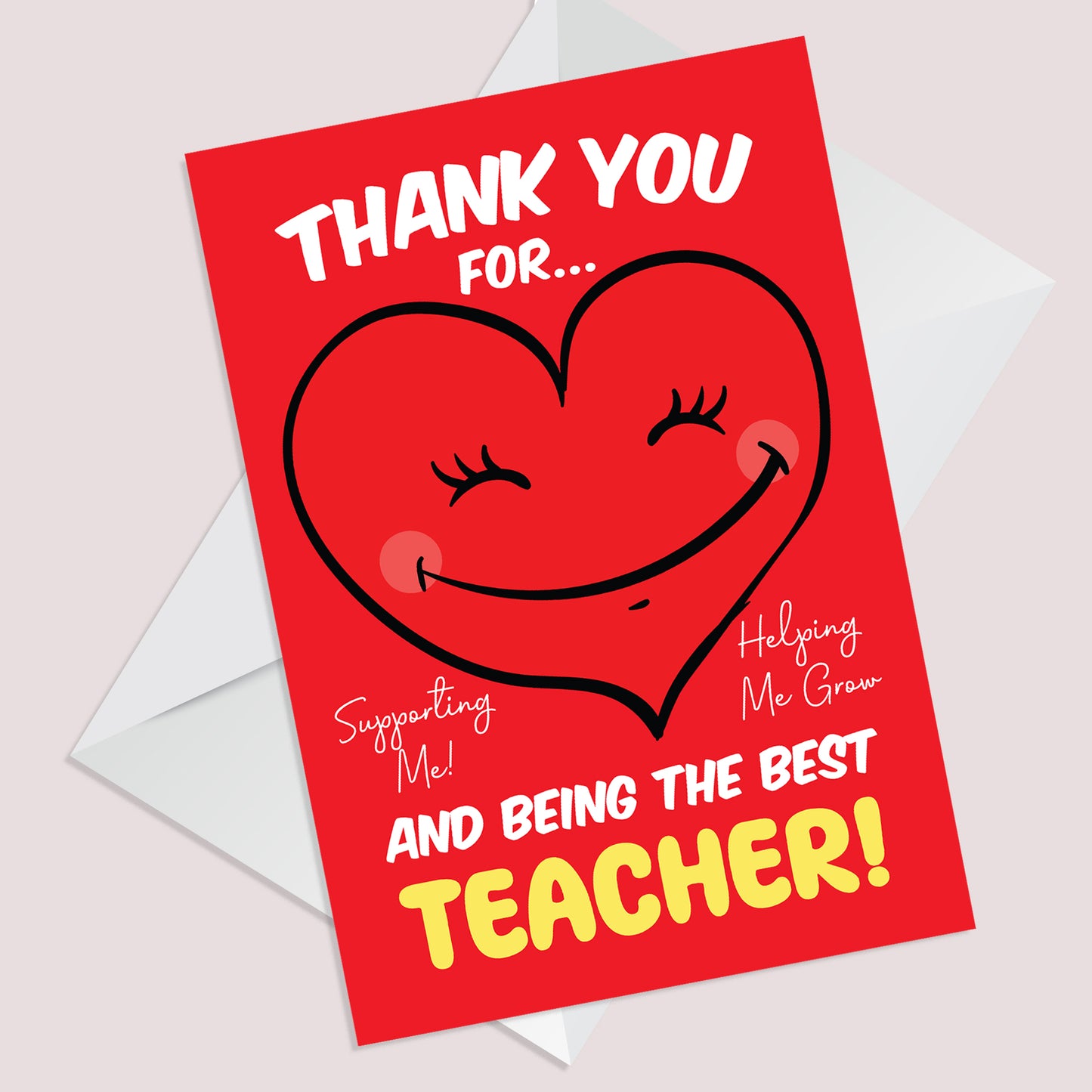 Card For BEST TEACHER Thank You Card For Teacher A6 Card