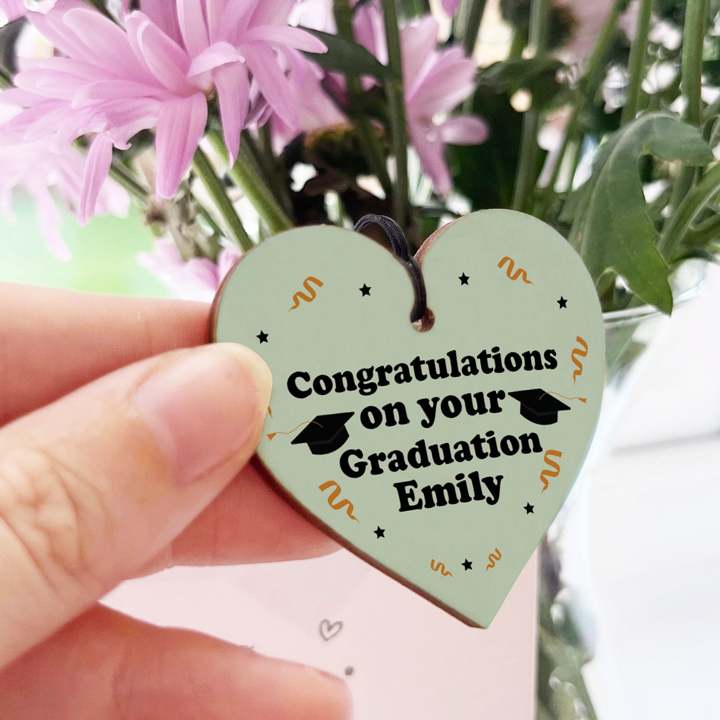 Novelty Graduation Gift Wood Keyring Personalised Gift