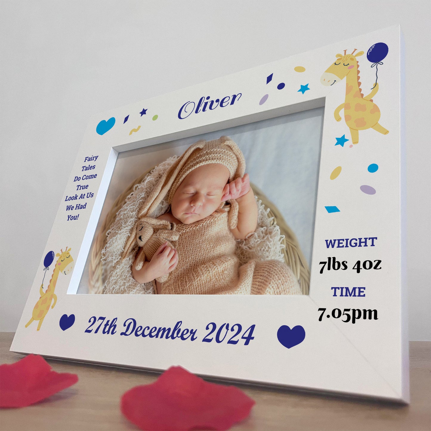 Newborn Baby Boy Keepsake Gifts Personalised Birth Details Frame