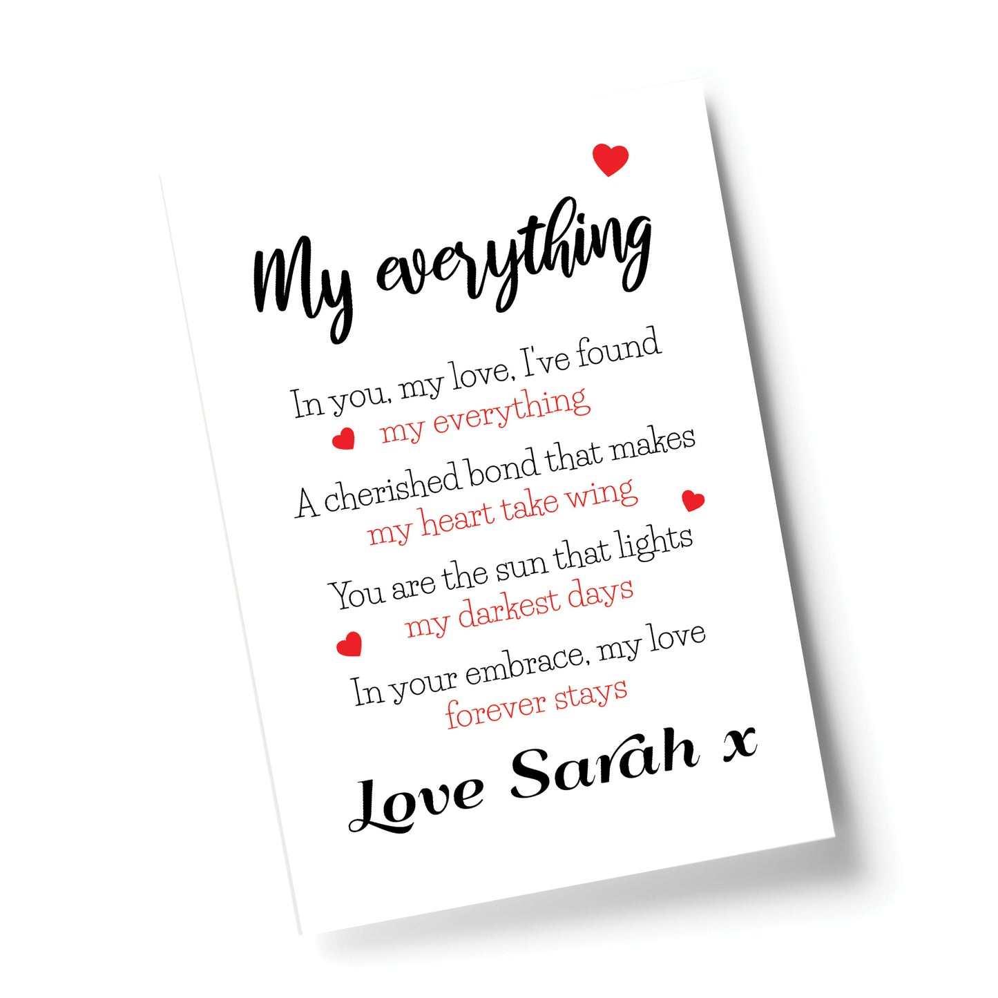 Gift For Husband Wife MY EVERYTHING Print Personalised Gift