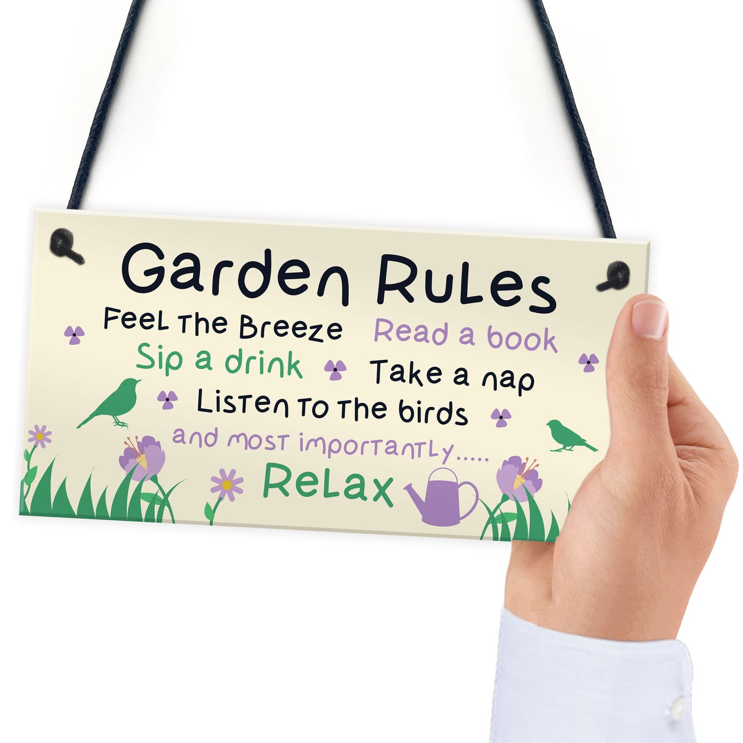 Garden Sign Gardening Gift Garden Rules Sign Novelty Garden Sign