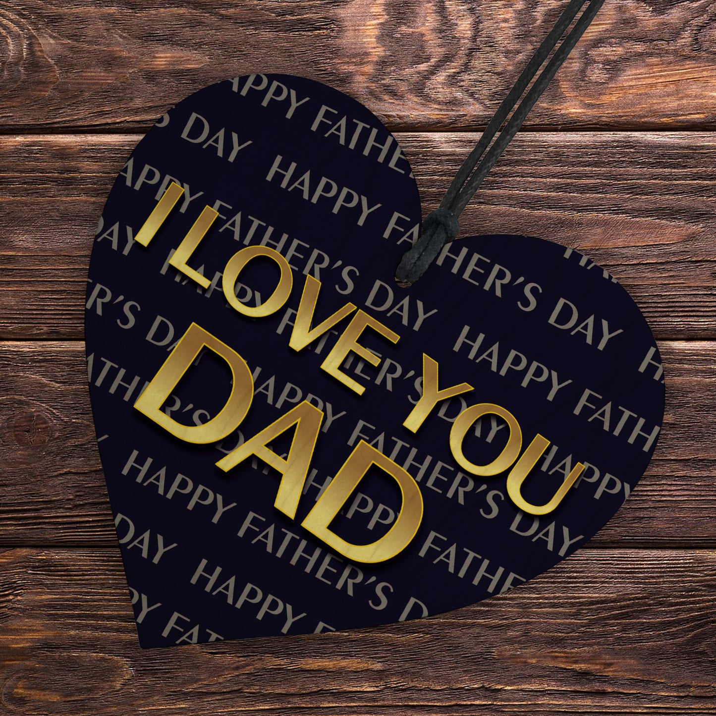 Happy Fathers Day Gift For Dad From Daughter Son Wood Heart Dad