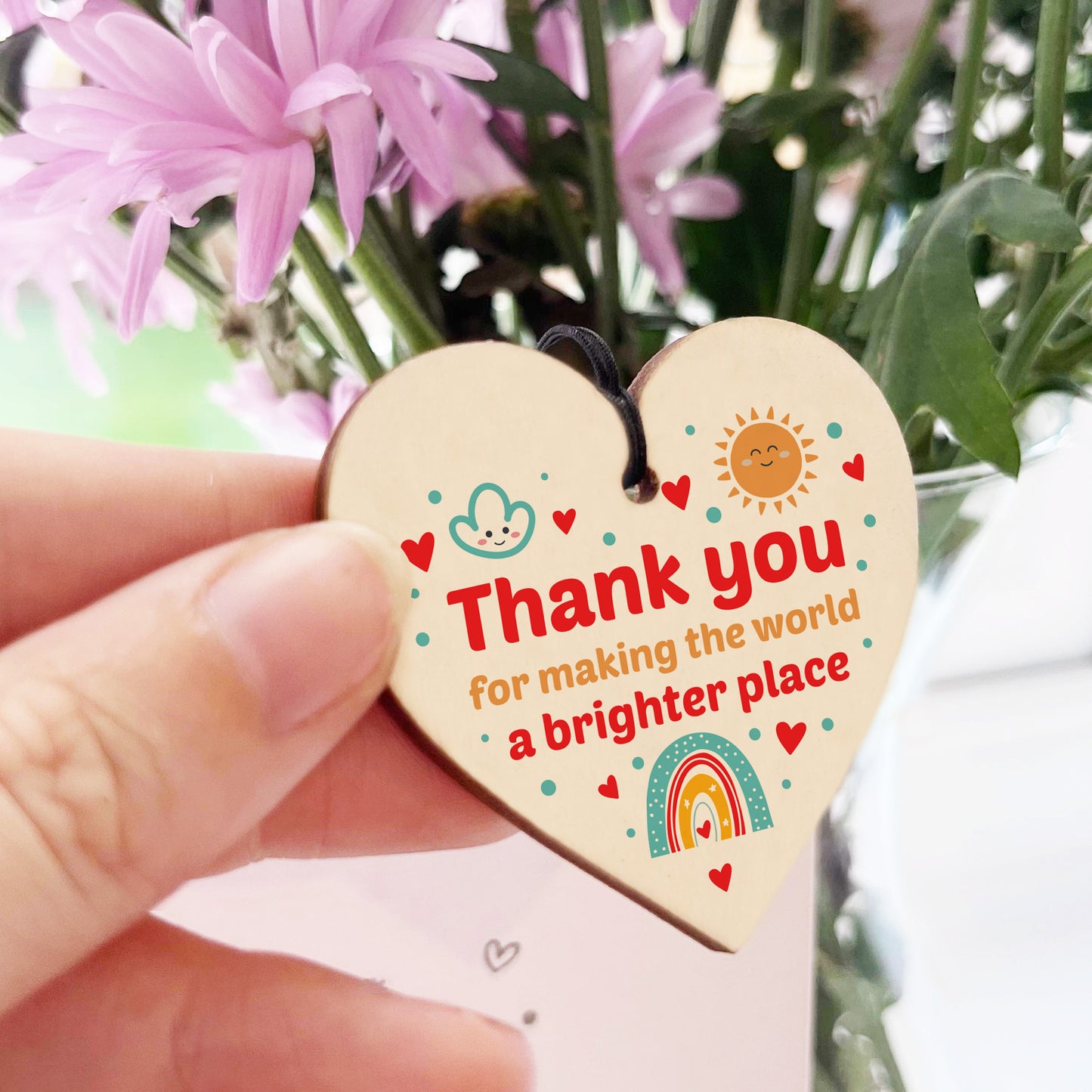 Thank You Gifts For Friend Teacher Colleague Wooden Keyring Gift