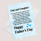 Fathers Day Cards From Daughter Dad Daughter Peom Card