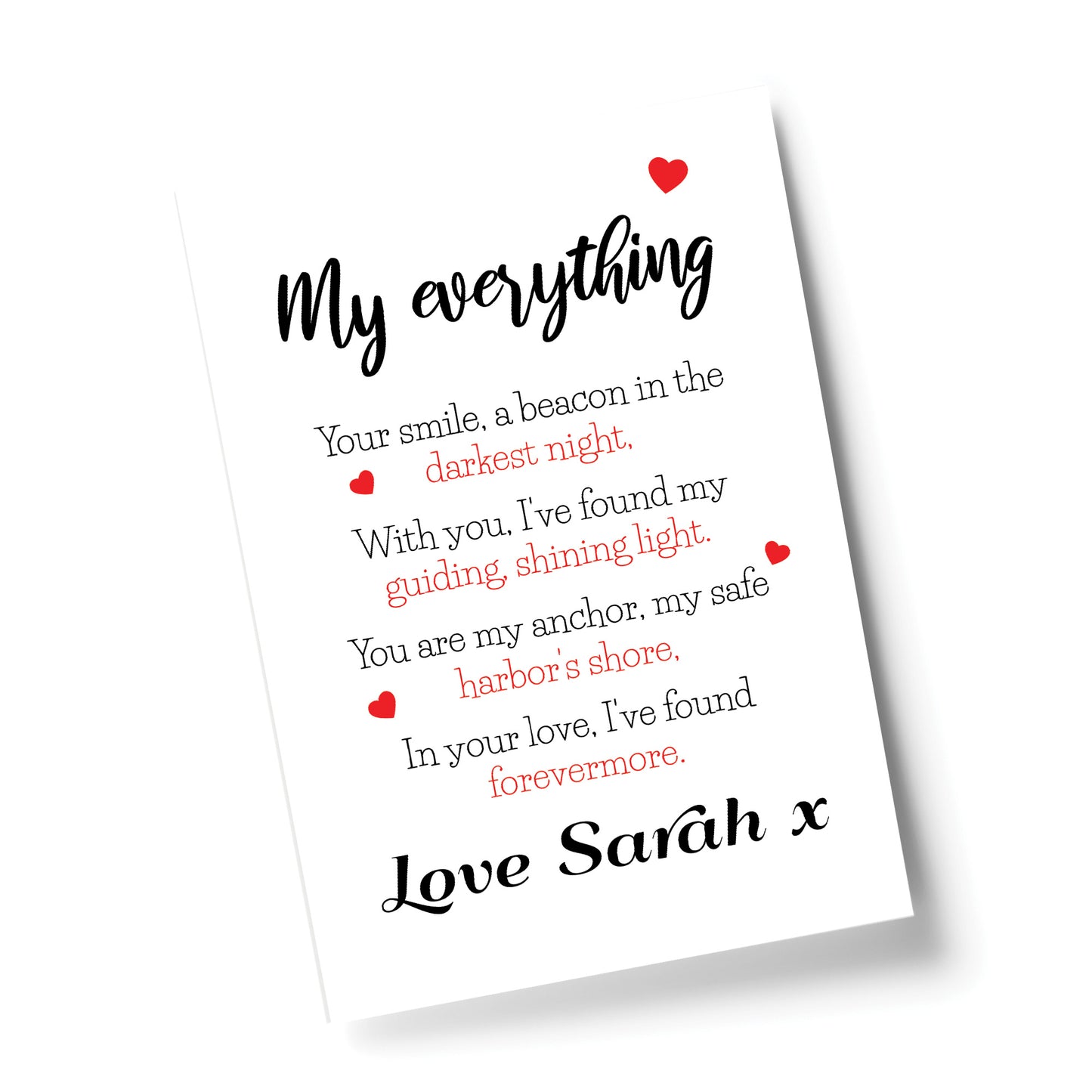 Personalised Gift For Husband Wife MY EVERYTHING Print Gift