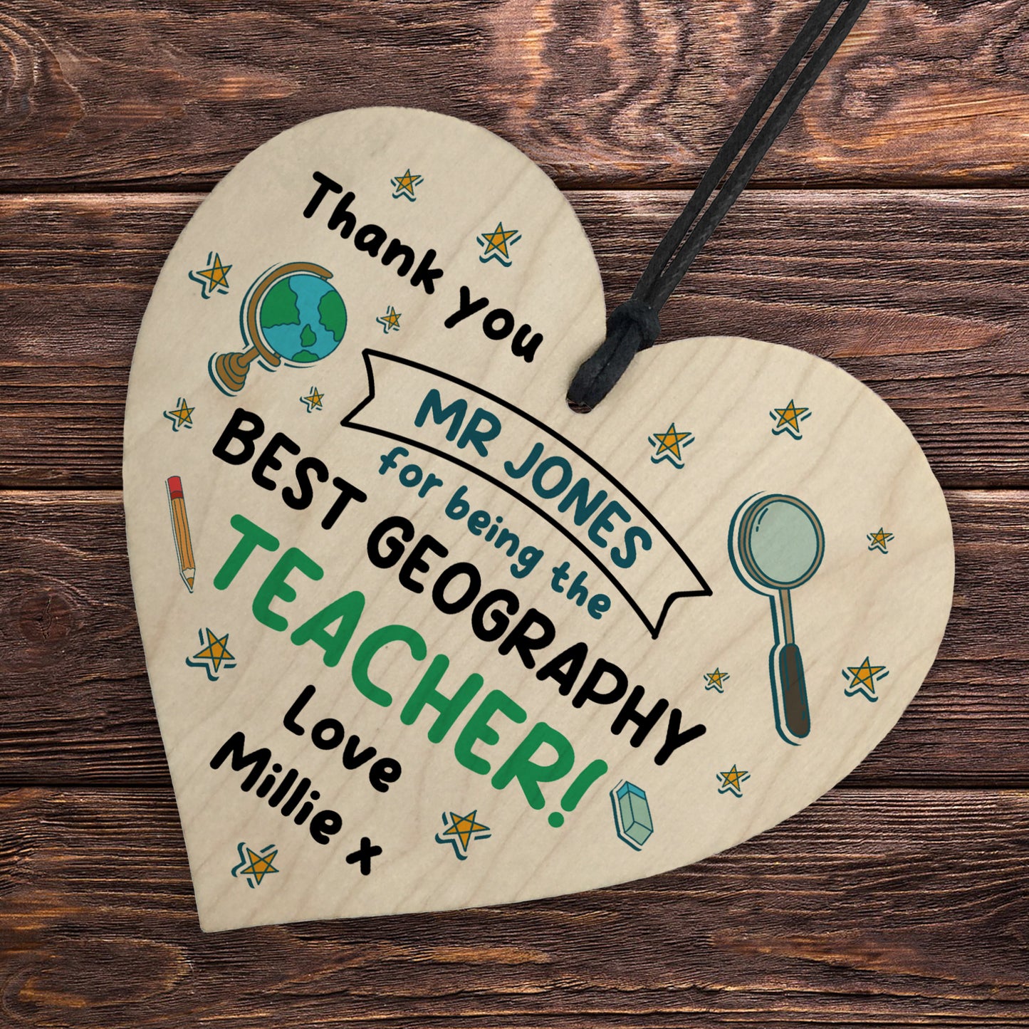 Personalised Gift For Geography Teacher Thank You Gift For Him