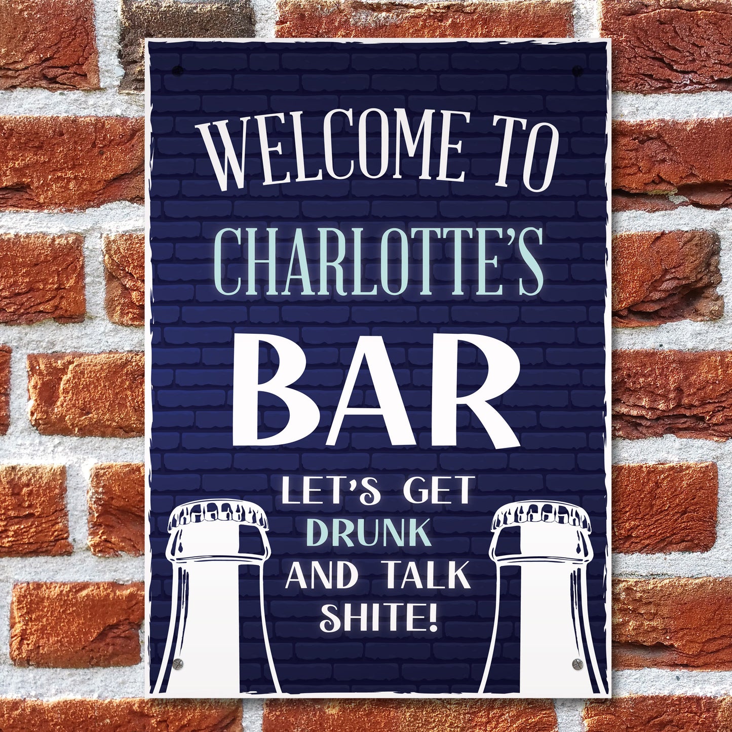 Personalised HOME BAR SIGN Hanging Wall Door Sign Man Cave Sign