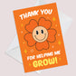 Cute Thank You For Helping Me Grow Card For Teacher Assistant