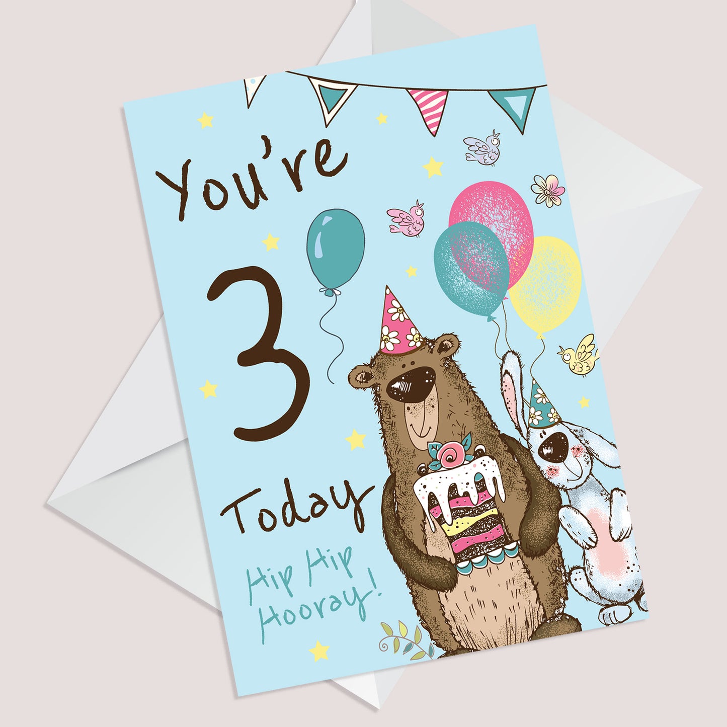 Youre 3 Today Birthday Card 3rd Birthday Card For Grandson Son