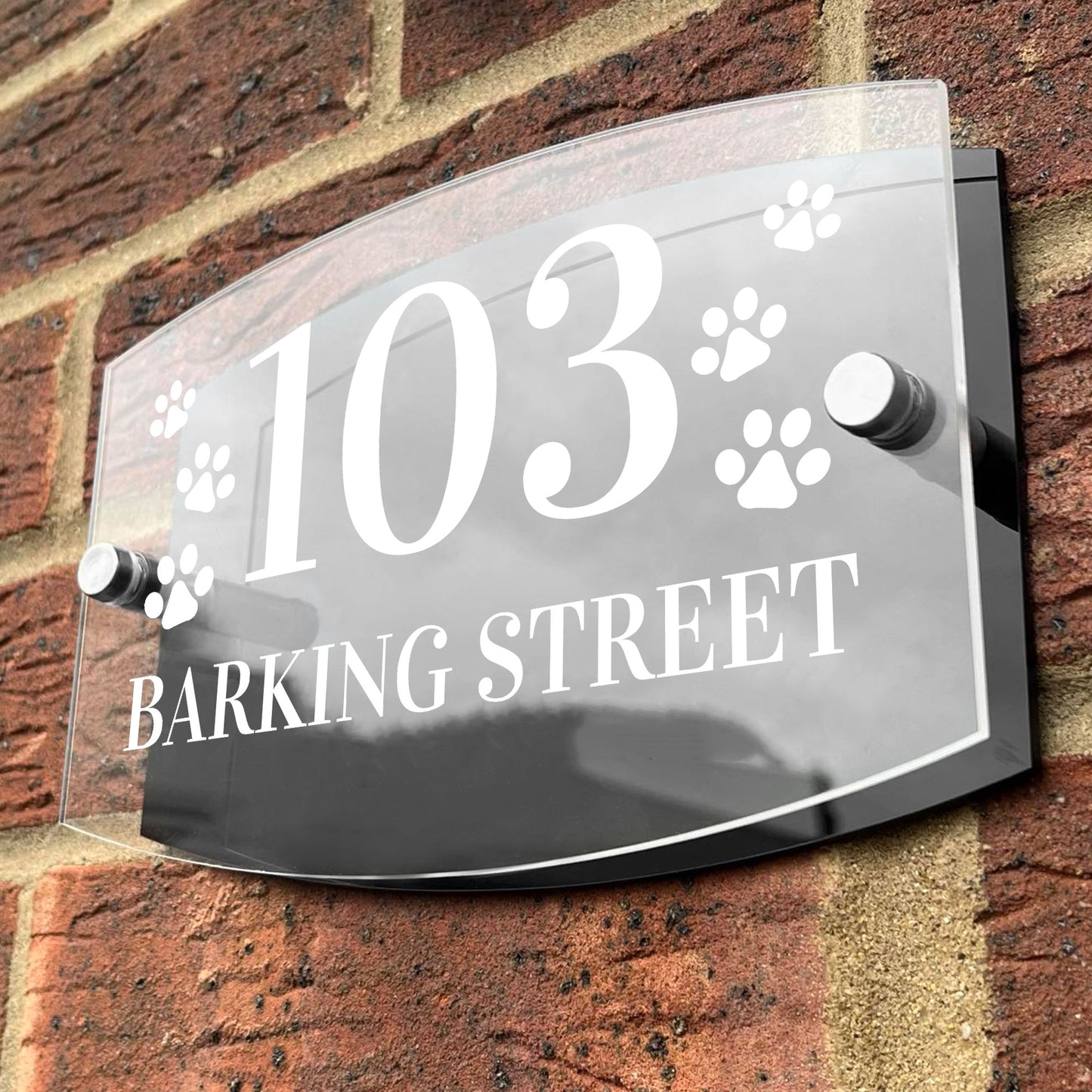 Dog Theme House Sign Plaque Door Number 1 - 9999 Personalised