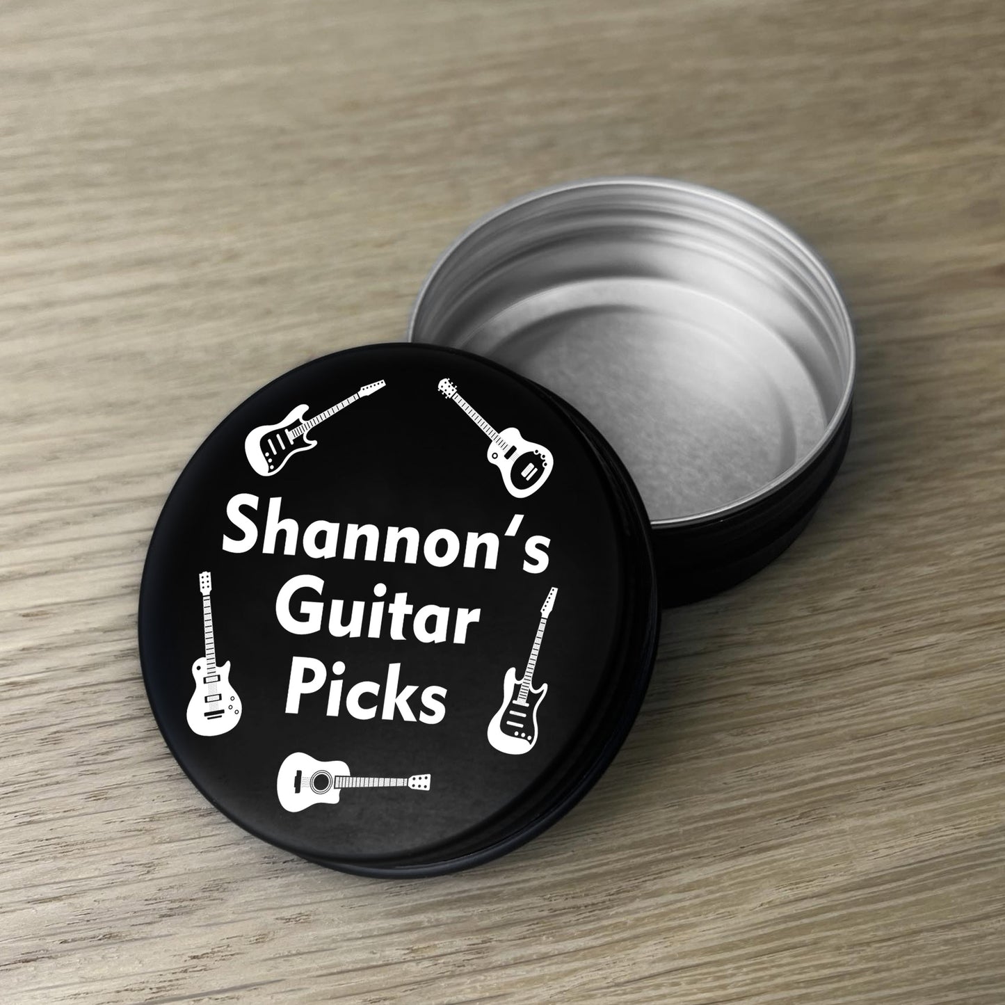 Personalised Guitar Pick Plectrum Storage Tin Birthday Gifts