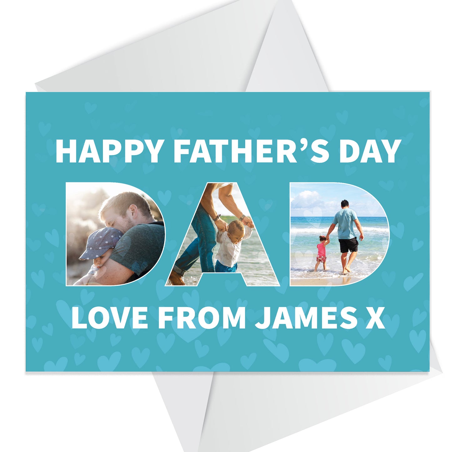 Personalised Fathers Day Card For Dad With Photos DAD CARD