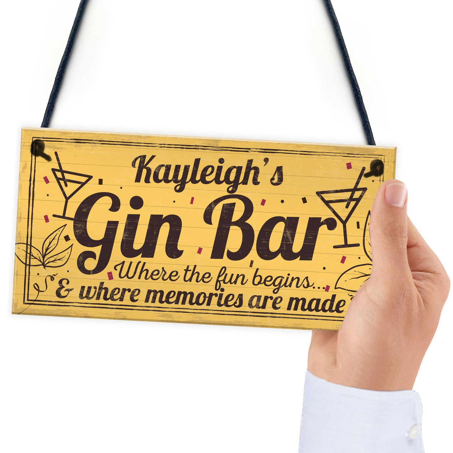 Personalised Gin Bar Signs Gin Gifts for Women Gin Lovers