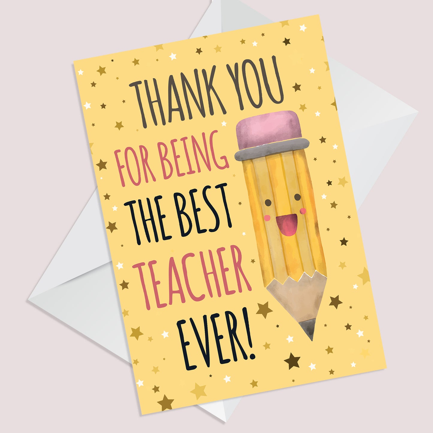 Cute Thank You Card For Teacher BEST TEACHER CARD Leaving School