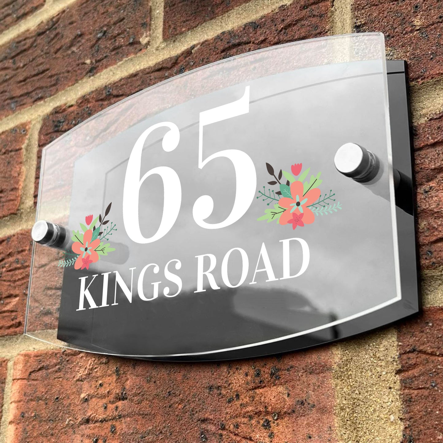 Personalised House Sign Modern Glass Effect Acrylic Door Street