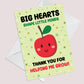 Big Hearts Shape Little Minds Card For Teacher Nursery Teacher