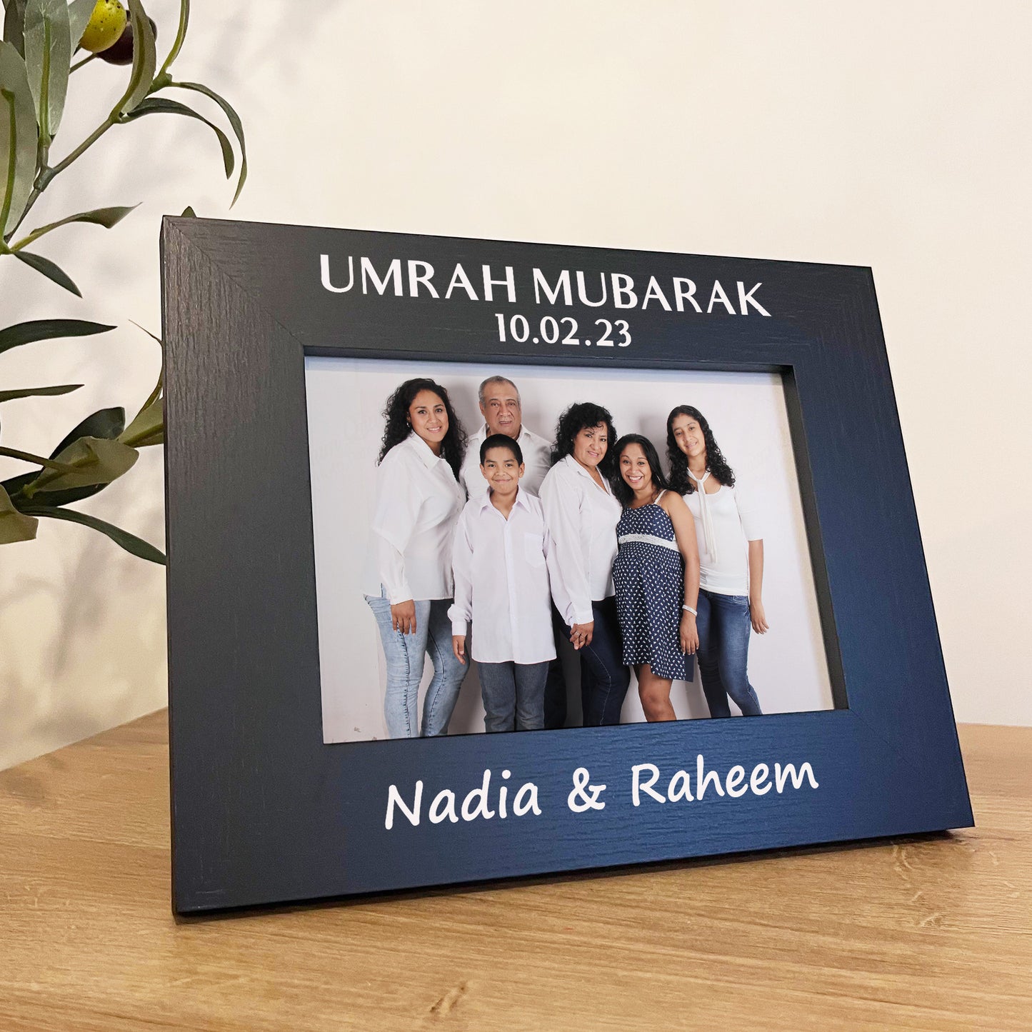 Umrah Mubarak Personalised 7x5 Wooden Photo Frame Ramadan