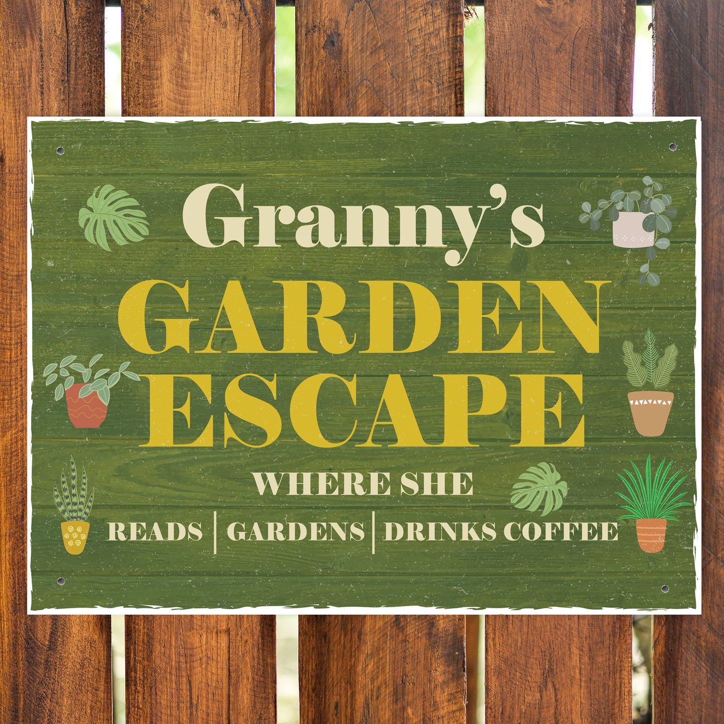 Any Names GARDEN ESCAPE Sign PERSONALISED Garden Shed Sign