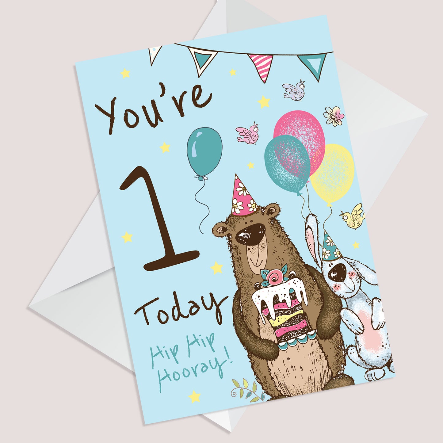 Youre 1 Today Birthday Card First Birthday Card For Grandson Son