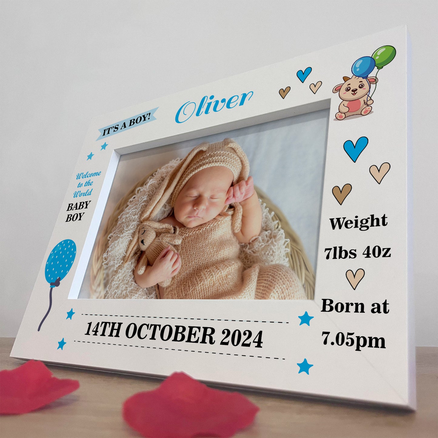 Newborn Baby Boy Keepsake Gifts Personalised Birth Details