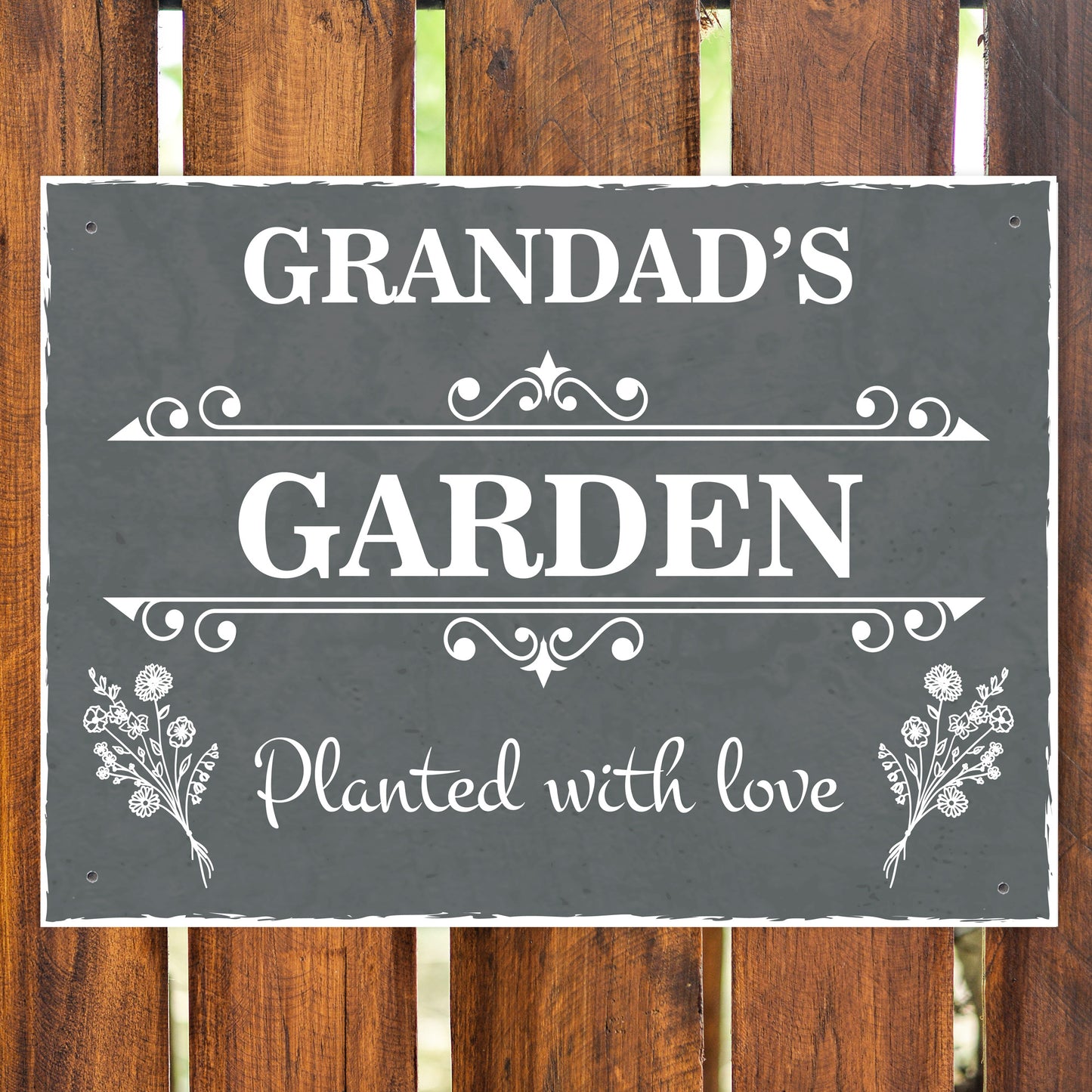 Personalised Grey GARDEN SIGN Hanging Wall Sign Shed Sign