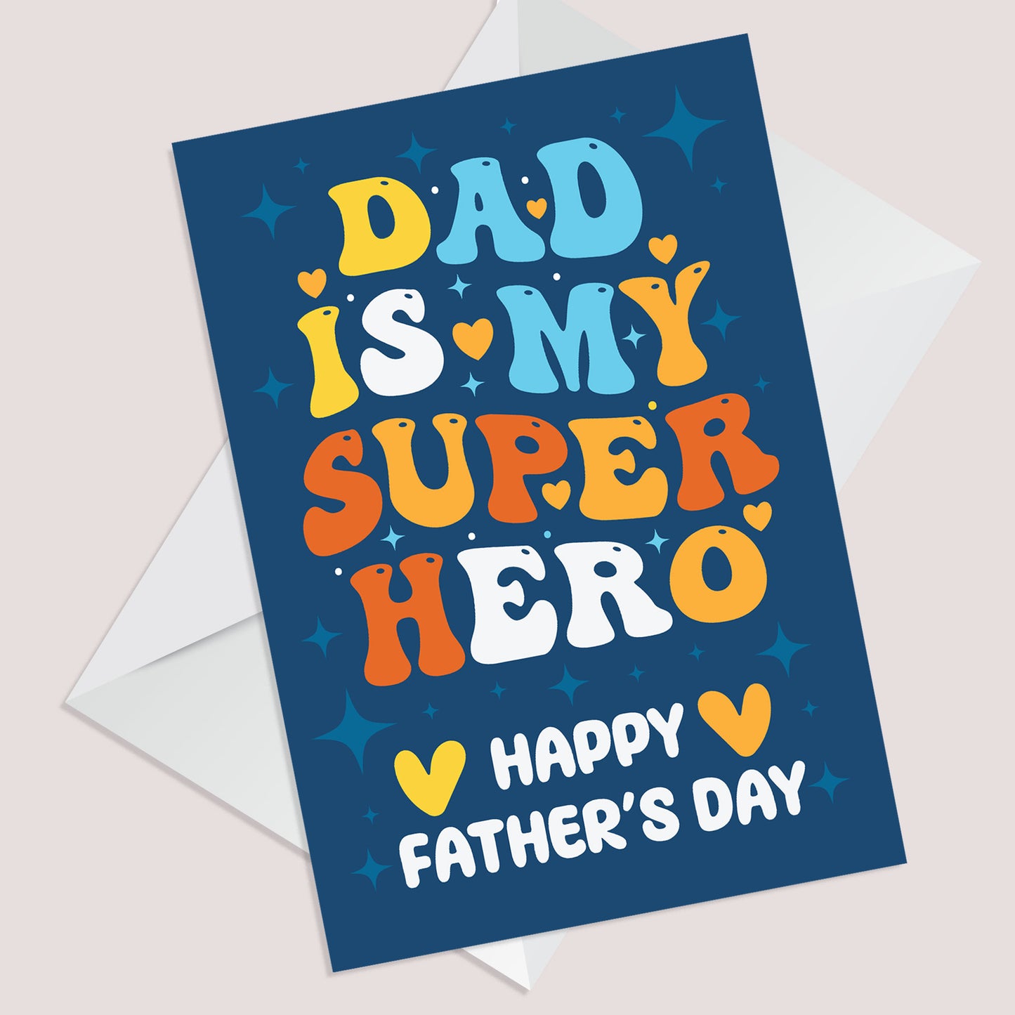 Fathers Day Card For Dad MY SUPERHERO Card With Envelope Dad