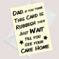 Joke Humour Card For Dad Fathers Day Card With Envelope Rude