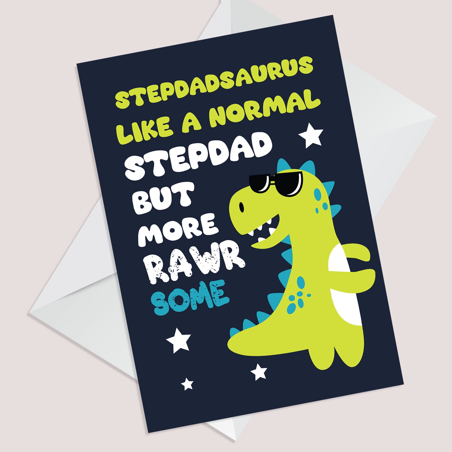 Fathers Day Cards for Stepdad Stepdadsaurus Stepdad Birthday
