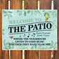 Welcome To The Patio Sign Garden Signs And Plaques Garden Sign