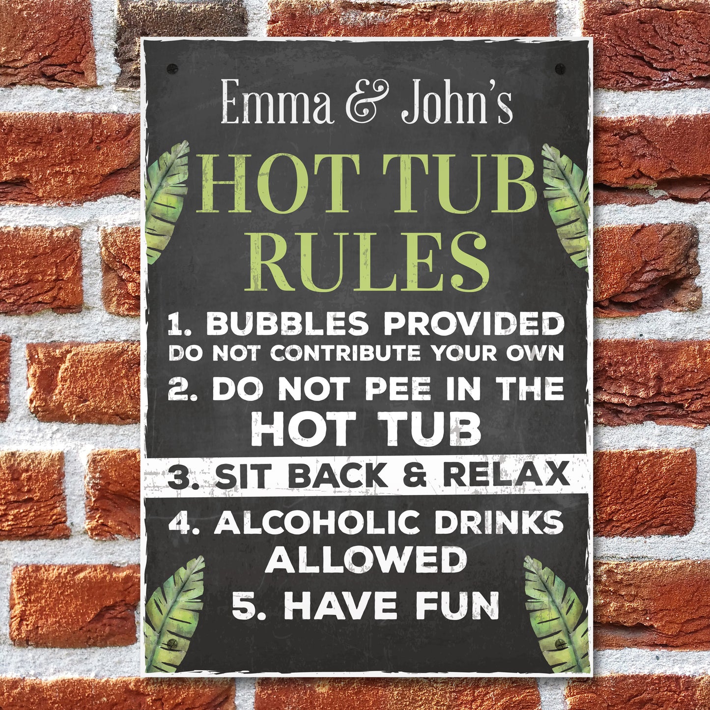 Personalised Hot Tub Plaques Hot Tub Rules Sign Novelty Outdoor