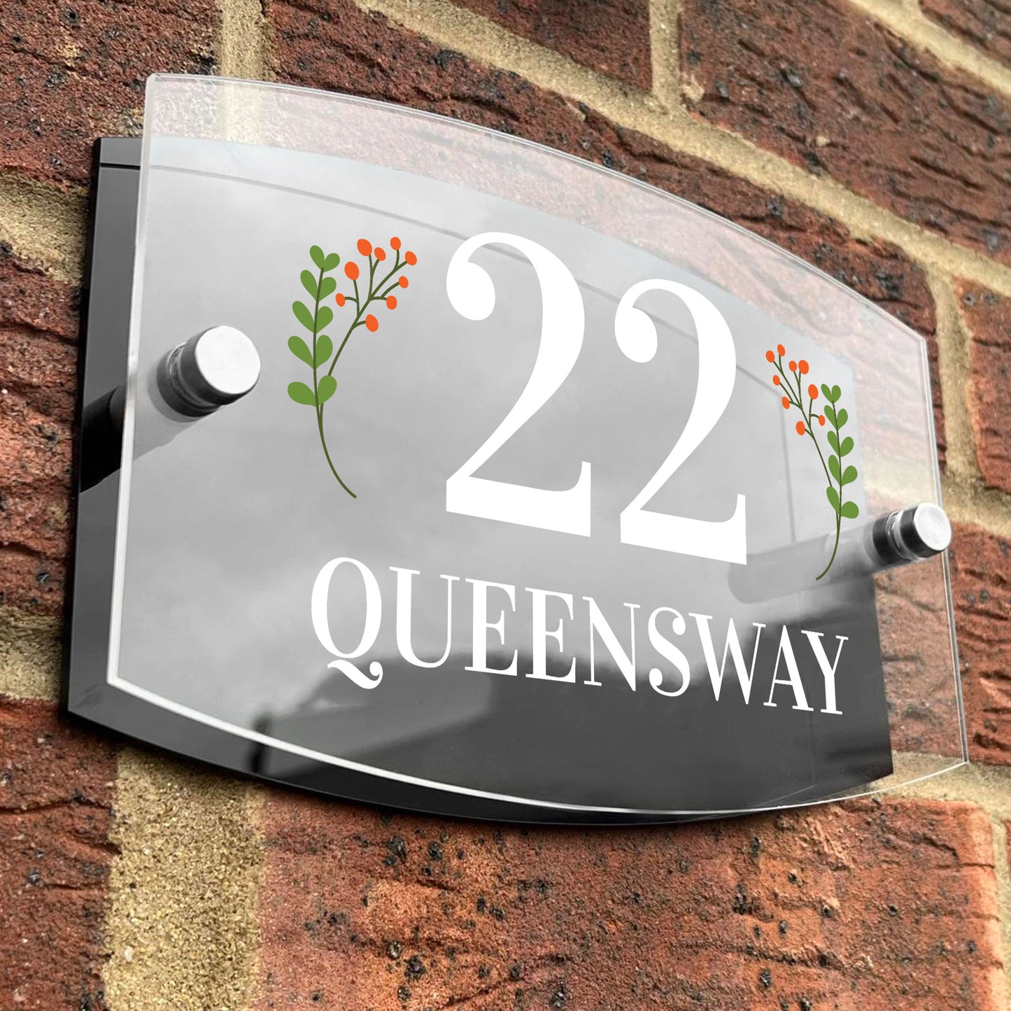 Personalised House Door Sign Number Acrylic & Aluminium House