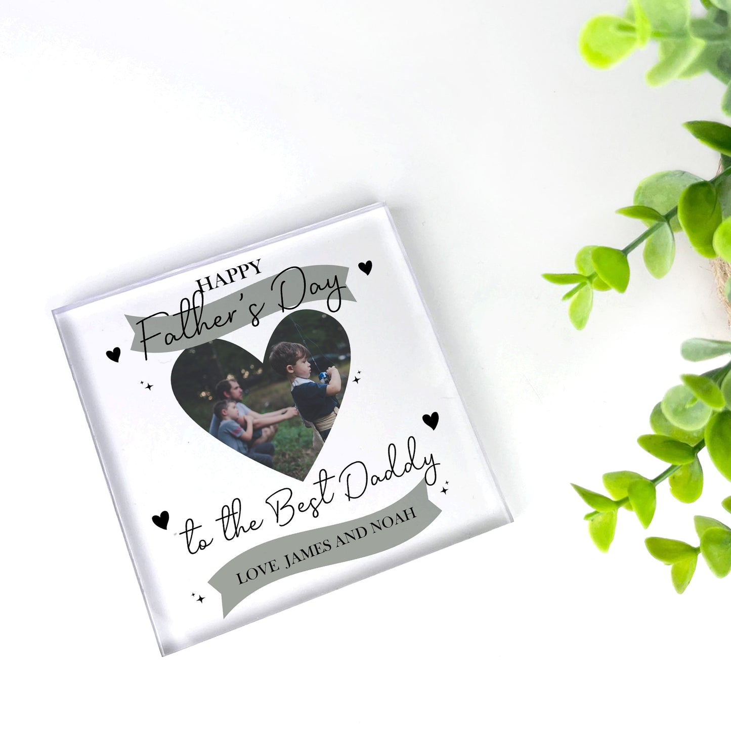 Fathers Day Gift For Best Daddy Personalised Clear Block Daddy