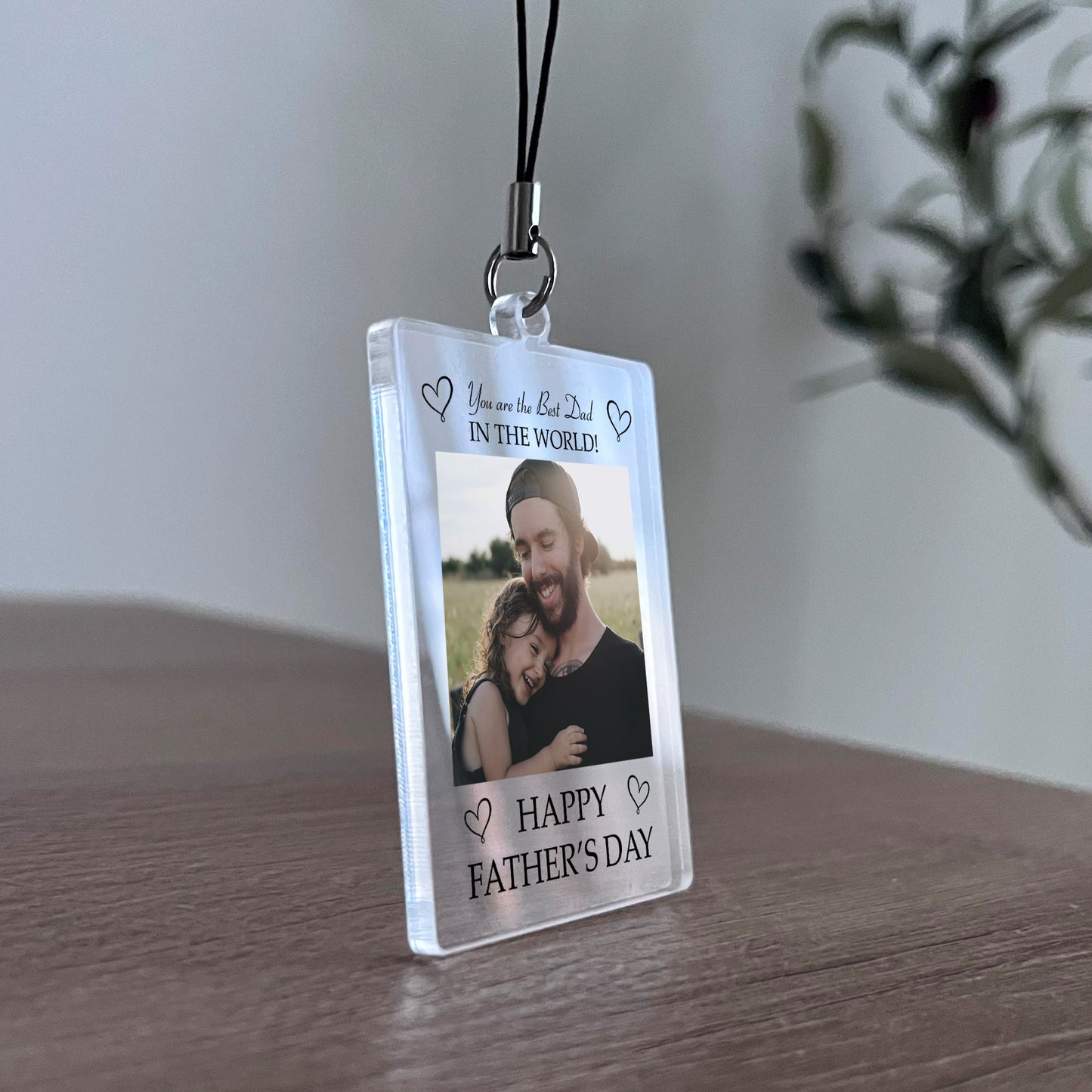 PERSONALISED DAD KEYRING Best Dad In The World Fathers Day Gift