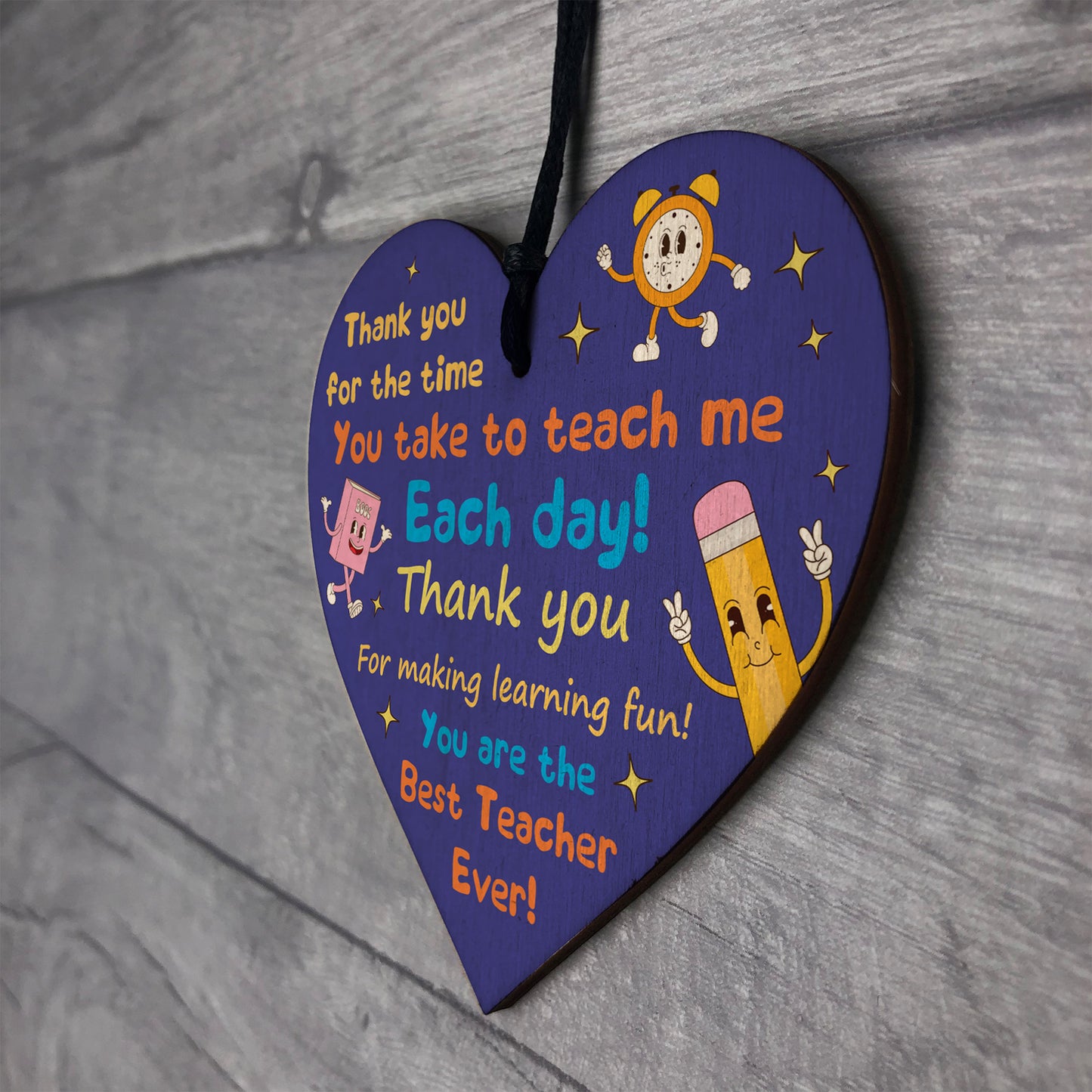 Gift for Teacher Assistant Gifts Wood Hanging Heart Teacher Gift