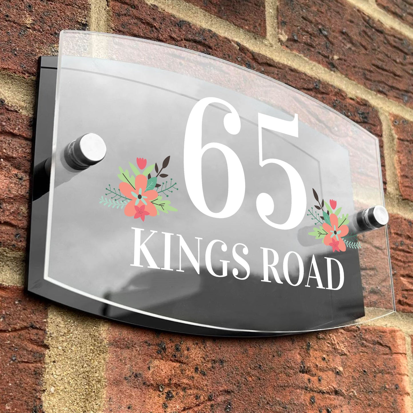 Personalised House Sign Modern Glass Effect Acrylic Door Street