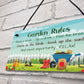 Garden Rules Sign Pretty Sign for Gardeners Shed Sign Yard Sign