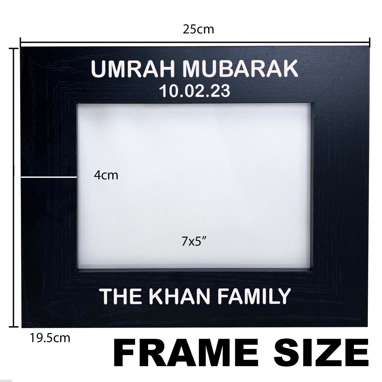 Umrah Mubarak Ramadan Gifts Personalised 7x5 Wooden Frame Family