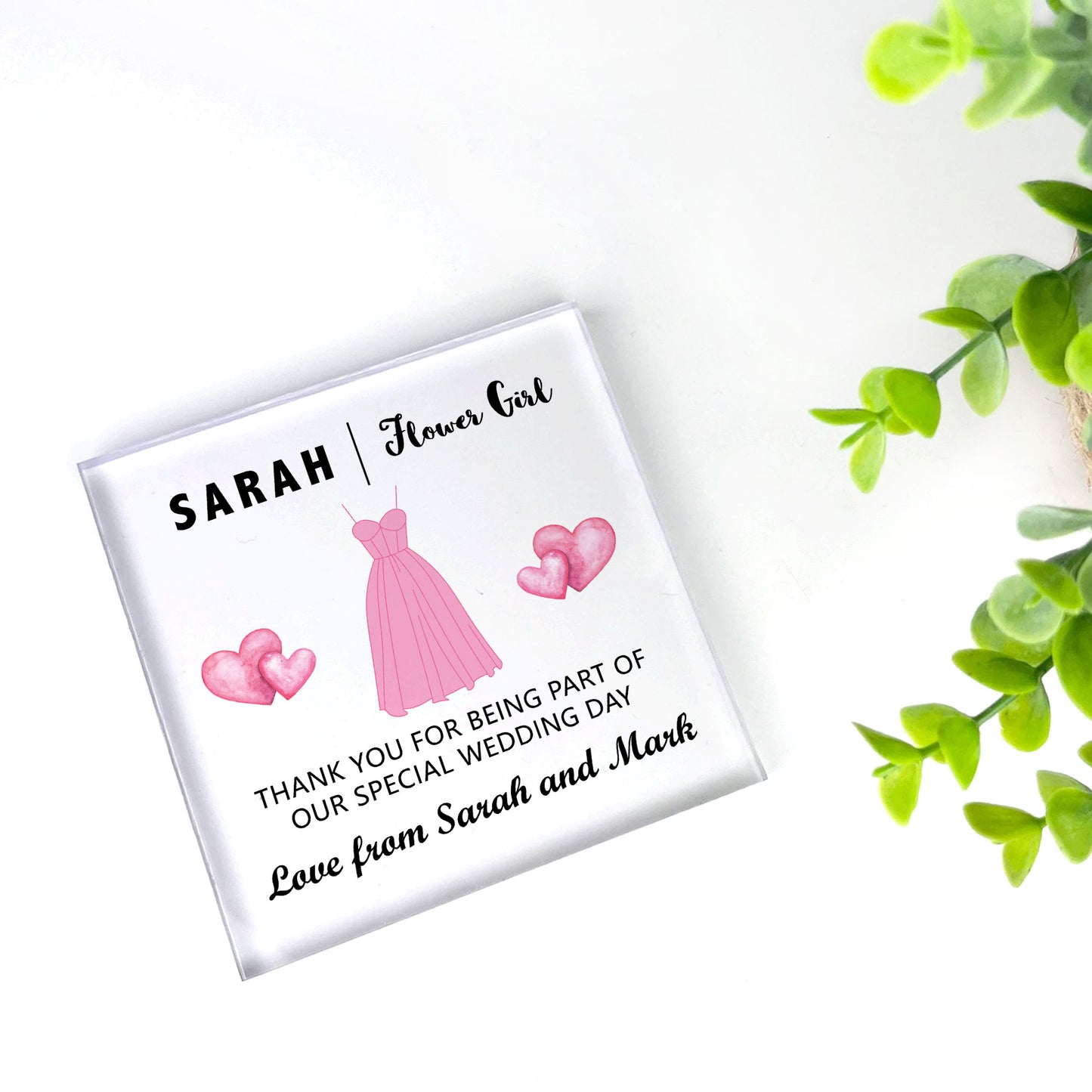 Flower Girl Thank You Gifts Personalised Block Flower Girl Gift
