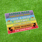 Colourful Garden Rules Sign Hanging Wall Sign Garden Signs