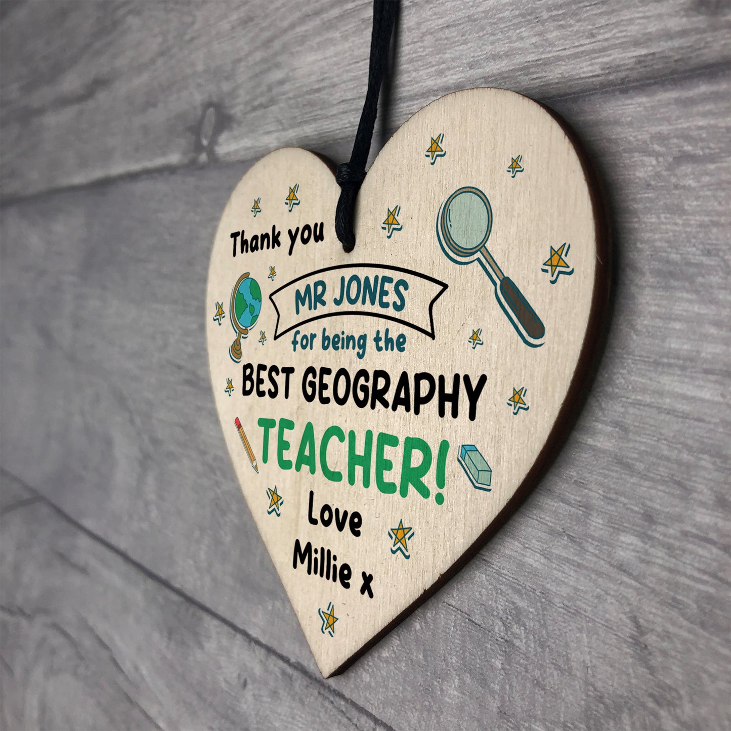 Personalised Gift For Geography Teacher Thank You Gift For Him