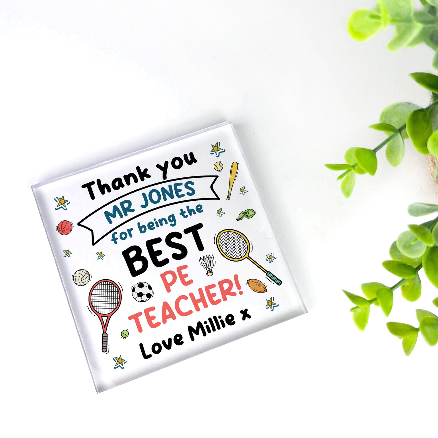 PE Teacher Gift Personalised Gift For PE Teacher Thank You Gifts