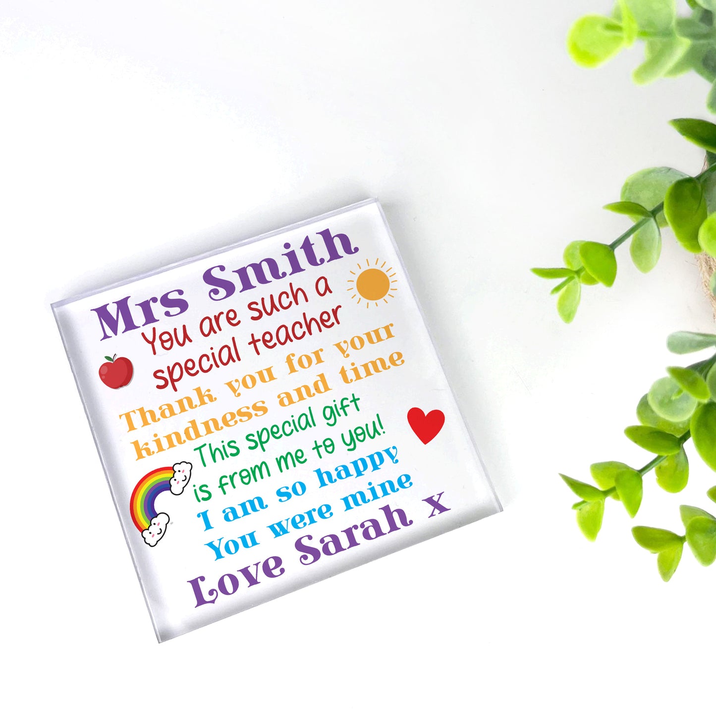 So Glad You Were Mine Teacher Gifts Personalised Thank You