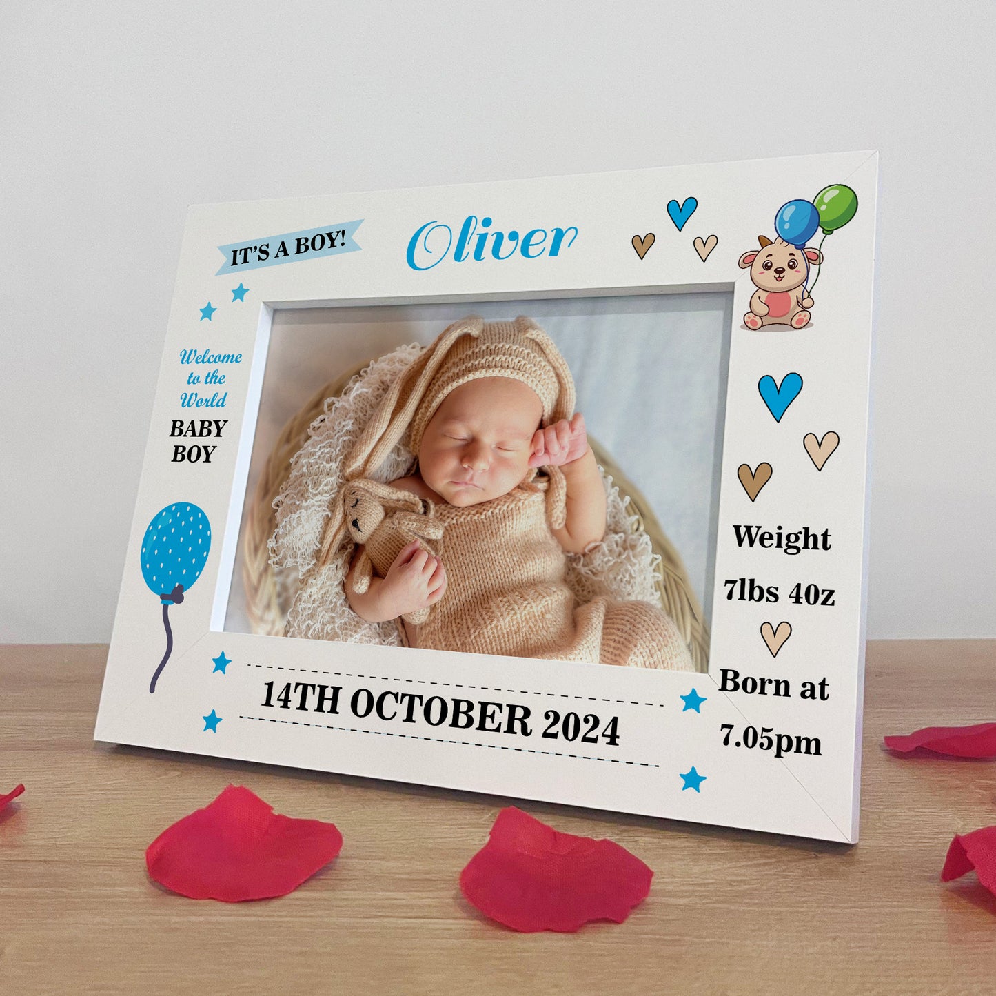 Newborn Baby Boy Keepsake Gifts Personalised Birth Details