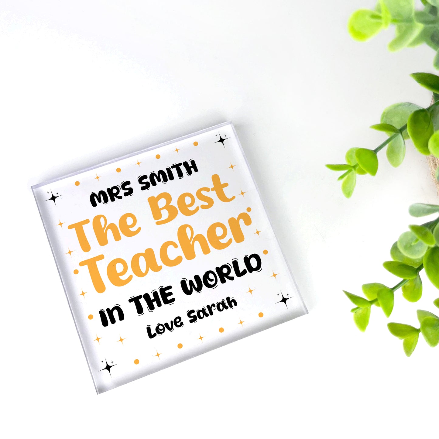 Gift For The Best Teacher In The World Personalised Block