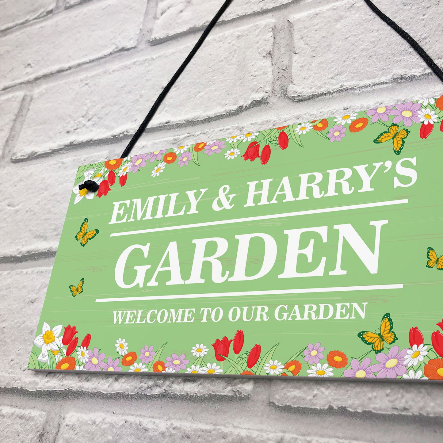 GARDEN SIGN For Outside Personalised Hanging Garden Sign Welcome