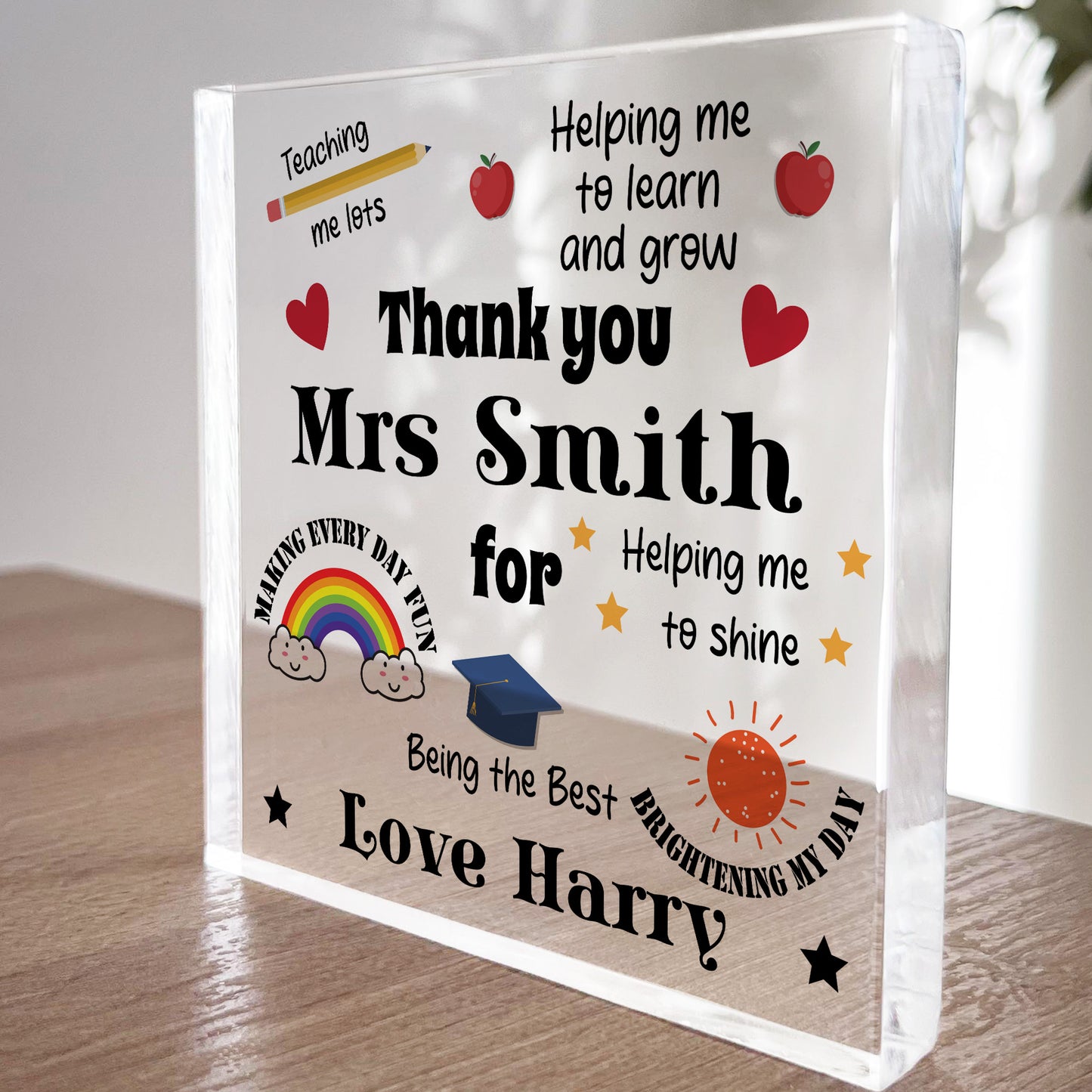 Reasons I Love My Teacher, Personalised Teacher Gift Nursery