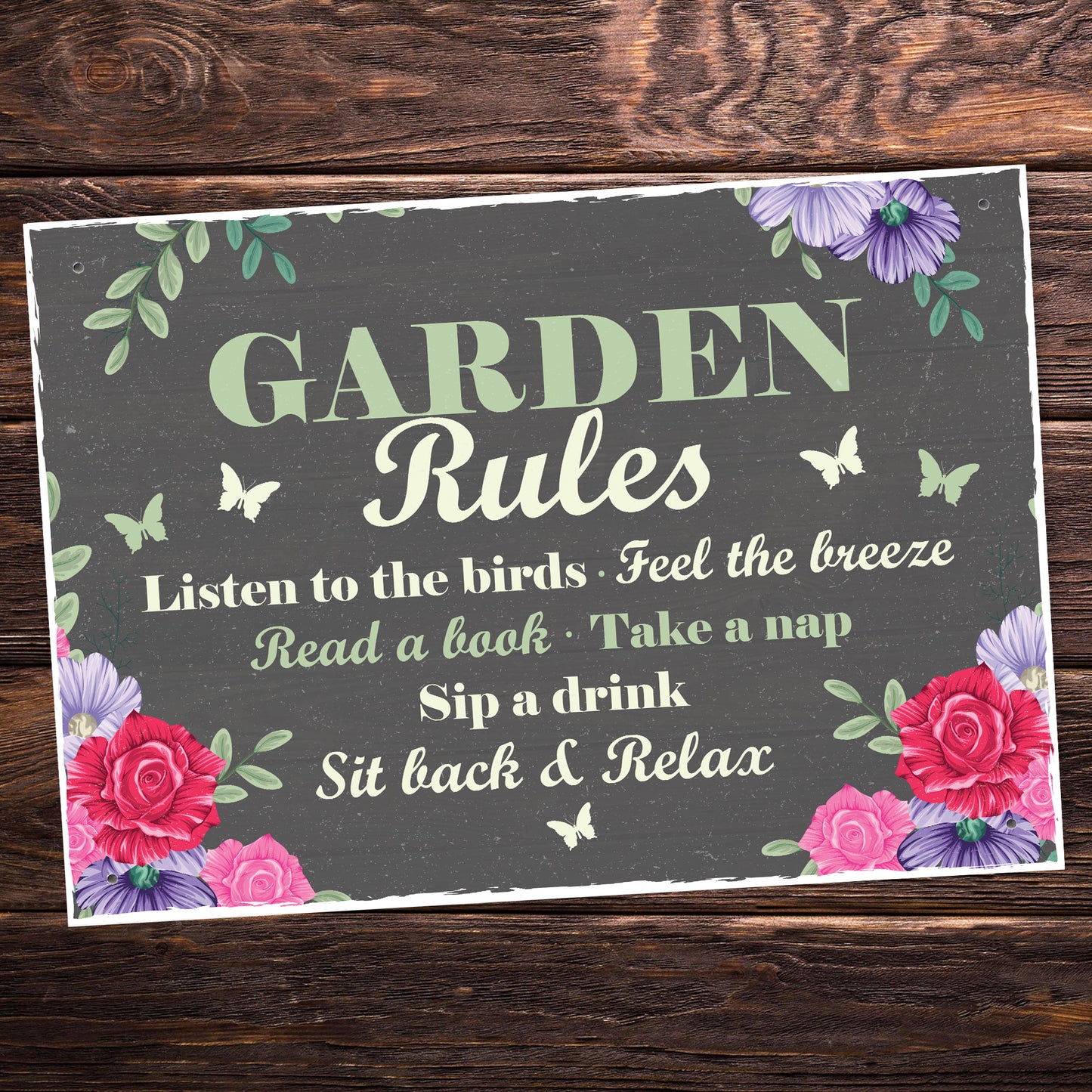 GARDEN RULES Sign Garden Shed Sign Garden Sign For Outdoor Shed